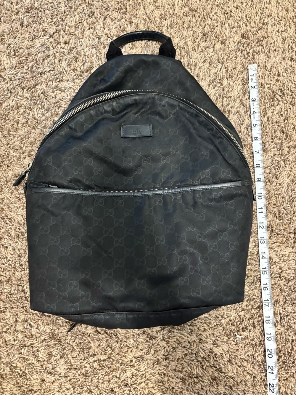 Gucci Black GG Monogram Backpack